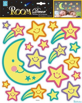 Элемент декоративный ROOM DECOR Светящийся месяц со звездами REA 4505 - фото 7685