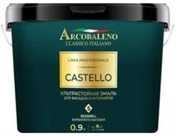 Эмаль РАДУГА Arcobaleno Castello ультрастойкая для фасадов и интерьеров база С 0,9л - фото 78614