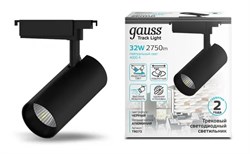 Светильник GAUSS трековый Цилиндр 32W 2750Lm 4000K 180-220V IP20 75*220мм черный TR073 - фото 78833