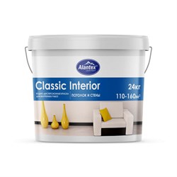 Краска ALANTEX Interior washing снежнобелая для стен и потолков 24 кг - фото 78863