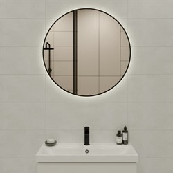 Зеркало LED ECLIPSE smart 80*80 с подсветкой, черный рамка, круглое 64147 - фото 79604