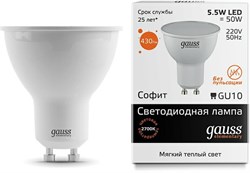 Лампа GAUSS LED Elementary MR16 5.5W GU10 4100K LD13626 - фото 80195