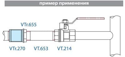 Муфта Valtec латунная вн-вн 1/2 VTr.270 - фото 8023