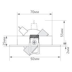 Светильник потолочный FERON встраиваемый DL2801 MR16 50W G5.3 квадрат, хром (аналог DL273) 32639 - фото 80242