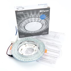 Светильник потолочный Feron встраив.светод.подсв.20LED*2835 SMD 4000K GX53 CD4020 29473 - фото 80322