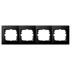 Рамка LESYA 4-ая горизонтальная б/вст черный бархат мат. 705-4200-149 - фото 80706