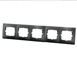Рамка LESYA 5-ая горизонтальная б/вст черный бархат мат. 705-4200-150 - фото 80707