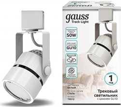 Светильник Gauss трековый GU10 цилиндр 60*145мм однофазный, белый TR012 - фото 80755