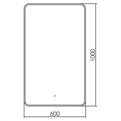 Зеркало LED Incanto Сенсорный выключатель 600х1000 черный - фото 81060
