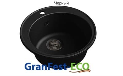 Мойка GranFest ECO-08 d-480 (черный) - фото 8109