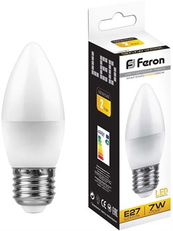Лампа светодиодная FERON 7W 230V E27 2700K LB-97 25758 - фото 82748