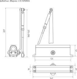 Доводчик НОРА-М 410 ISPARUS 15-60 морозостойкий серебро - фото 82760