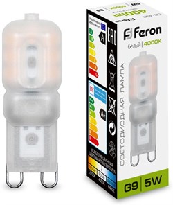 Лампа светодиодная Feron 5W 230V G9 4000K 25637 - фото 82896