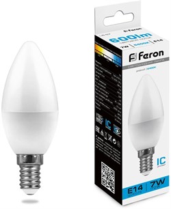 Лампа светодиодная FERON 7W 230V E14 6400K LB-97 25477 - фото 83048