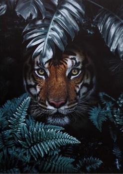 Картина на холсте Тигр в листьях! 50*70см 7139233 - фото 83958