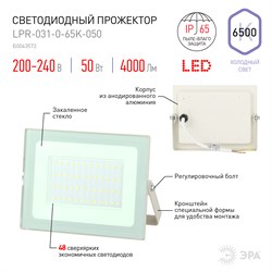 Прожектор светодиодный ЭРА 6889 LPR-031-0-65K-050 Eco Б0043572 - фото 84688
