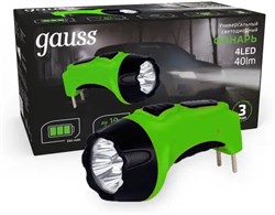 Фонарь GAUSS LED ручной 4LED 40Lm lead acid 350mAh GF104 - фото 85238