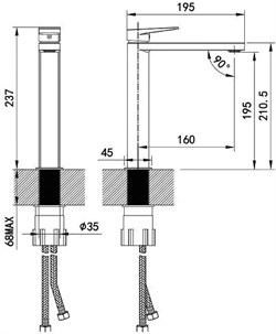 Смеситель IDDIS BRIDGE для ванны BRDSB01i01 - фото 86316