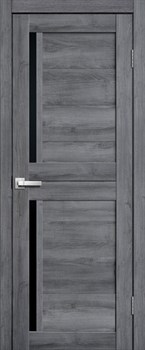 Полотно дверное Сибирь-Профиль Микрофлекс L22 800 Дуб Стоунвуд 3D черное стекло - фото 86791