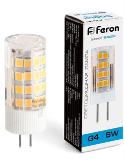 Лампа светодиодная Feron LB-432 Капсульная JCD 5W 230V G4 6400К 25862 - фото 86929