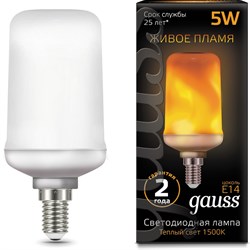 Лампа Gauss LED T65 Flame 5W E14 1500K 157401105 - фото 87273
