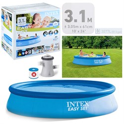 Бассейн надувной INTEX Easy Set 305*61см, 3077л, фил.-нас. 1250л/ч, от 6 лет 28118NP/5383612 - фото 88239