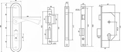 Замок врезной PALLADIUM ЗВ AL 1613 AB - фото 88254