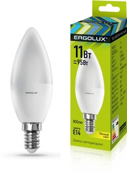 Лампа светодиодная ERGOLUX свеча LED-C35-11W-E14-3000K 13618 - фото 88279