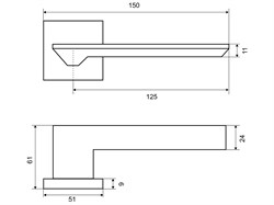 Ручка дверная PALLADIUM Z 205 BB - фото 89490