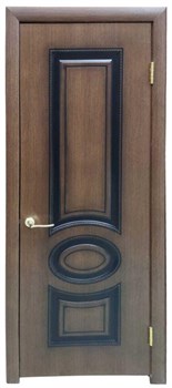 Полотно ЛЕСКОМ дверное Экшпон Неаполь ясень коричневый/черная патина глухое 80 - фото 89651