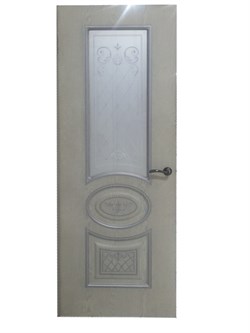 Полотно ЛЕСКОМ дверное Экшпон Новелла ясень серый/серебро стекло с художественной печатью 60 - фото 89972