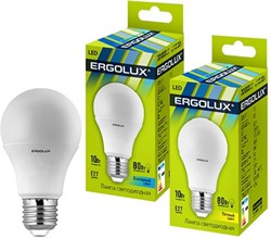 Лампа светодиодная ERGOLUX LED-A60-10W-E27-3000K 12148 - фото 92237