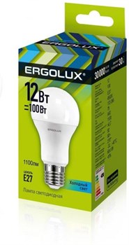 Лампа светодиодная ERGOLUX LED-A60-12W-E27-4K ЛОН 12151 - фото 92668