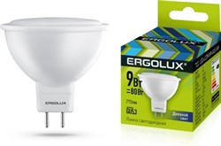 Лампа светодиодная ERGOLUX LED-JCDR-9W-GU5.3-6K - фото 92682