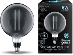 Лампа Gauss LED Filament G200 E27 6W Gray straight 4000К 154802205 - фото 92746