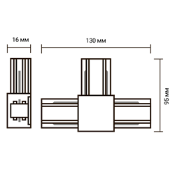 Коннектор JAZZWAY PTR/R CT-WH белый T-образный (встраиваемый) 5031913 - фото 93016