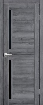 Полотно дверное Сибирь-Профиль Микрофлекс L22 900 Дуб Стоунвуд 3D черное стекло - фото 93243
