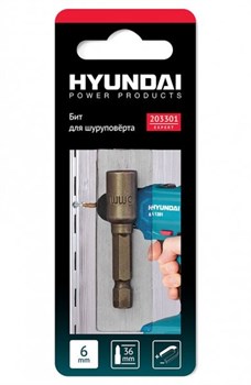 Бита магнитная HYUNDAI для шуруповерта шестигранный ключ 6*36мм 203301 - фото 93388