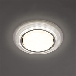 Светильник потолочный FERON 20LED*2835 SMD 4000K GX53 15W круг прозрач. хром без лампы CD5023 40522 - фото 93558