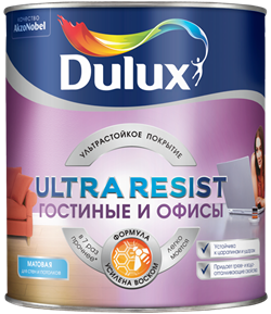 Краска Dulux Ultra Resist Гостиные и Офисы матовая BC 0,9л 5584592 - фото 93945