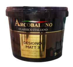 Краска матовая РАДУГА Arcobaleno Designo matt 3 9 л A122NL09 - фото 94162