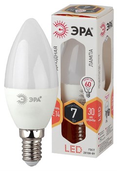 Лампа светодиодная ЭРА LED smd B35-7w-827-E14 clear 5952/8368 - фото 94917