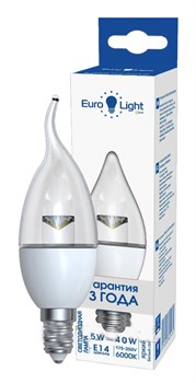 Лампа светодиодная Eurolight EL-227-FC37-5-6K-E14-CL - фото 95196