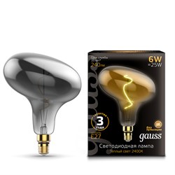 Лампа Gauss LED Filament FD180 6W E27 Gray flexible 2400K 165802008 - фото 95425