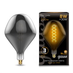 Лампа GAUSS LED Filament SD160 8W 300Lm 2400К Е27 gray flexible 163802008 - фото 95761
