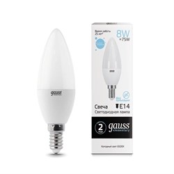 Лампа GAUSS LED Elementary Candle 8W E14 6500K 33138 - фото 96925