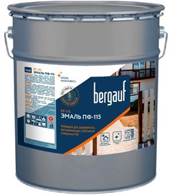 Эмаль BERGAUF ПФ-115 алкидная для деревянных, металлических и бетонных поверхностей, белая 6кг - фото 98308