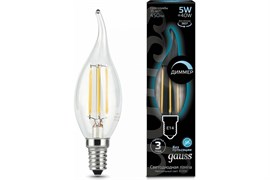 Лампа GAUSS LED Filament Свеча на ветру 5W E14 450Lm 4100K диммируемая 104801205-D