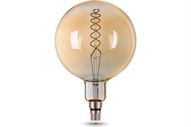 Лампа GAUSS LED Filament G200 8W 620Lm 2400К Е27 golden flexible 154802008