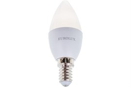Лампа светодиодная EUROLUX LL-E-C37-6W-230-4K-E14 арт.76/2/4